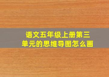 语文五年级上册第三单元的思维导图怎么画