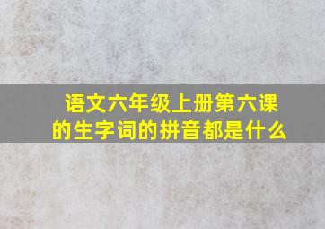 语文六年级上册第六课的生字词的拼音都是什么