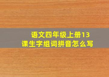 语文四年级上册13课生字组词拼音怎么写