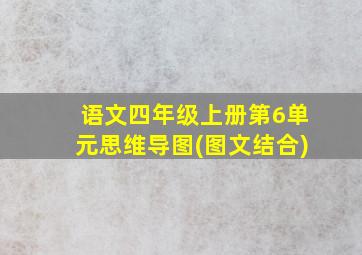 语文四年级上册第6单元思维导图(图文结合)