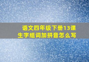 语文四年级下册13课生字组词加拼音怎么写