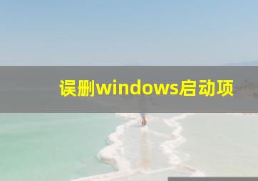 误删windows启动项