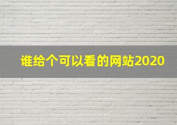 谁给个可以看的网站2020