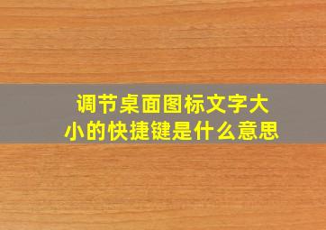 调节桌面图标文字大小的快捷键是什么意思