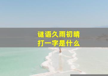 谜语久雨初晴打一字是什么