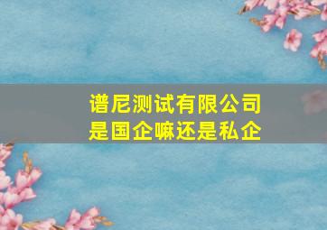 谱尼测试有限公司是国企嘛还是私企