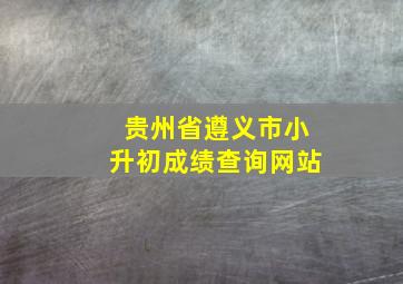 贵州省遵义市小升初成绩查询网站