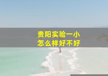 贵阳实验一小怎么样好不好