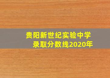 贵阳新世纪实验中学录取分数线2020年