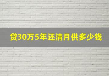 贷30万5年还清月供多少钱