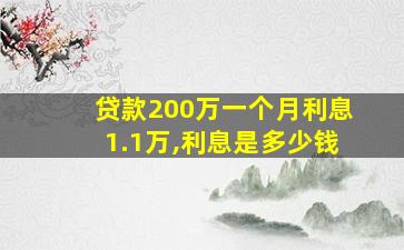 贷款200万一个月利息1.1万,利息是多少钱