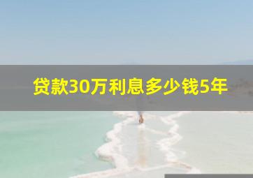 贷款30万利息多少钱5年