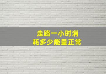 走路一小时消耗多少能量正常