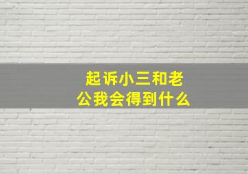 起诉小三和老公我会得到什么