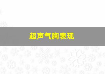 超声气胸表现