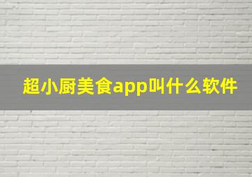 超小厨美食app叫什么软件