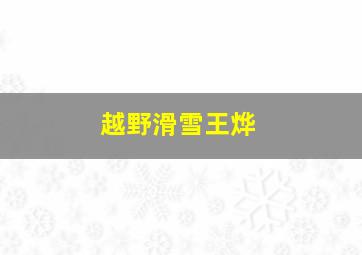 越野滑雪王烨