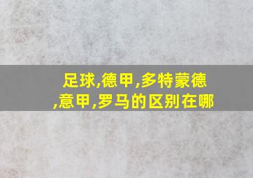 足球,德甲,多特蒙德,意甲,罗马的区别在哪