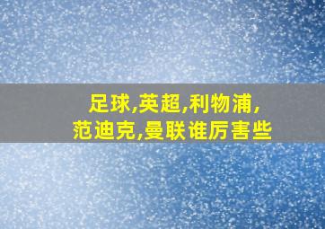 足球,英超,利物浦,范迪克,曼联谁厉害些