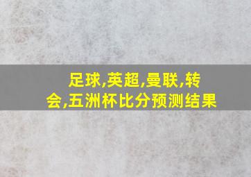 足球,英超,曼联,转会,五洲杯比分预测结果