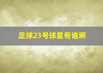 足球23号球星有谁啊