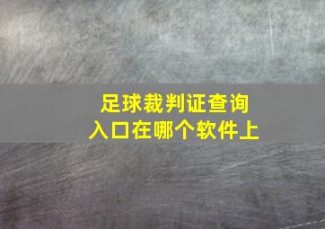 足球裁判证查询入口在哪个软件上