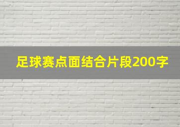 足球赛点面结合片段200字