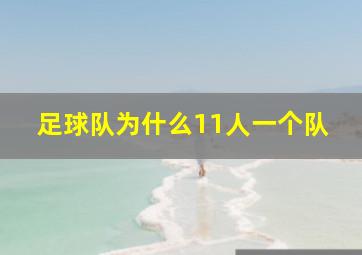 足球队为什么11人一个队