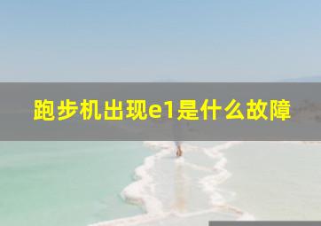 跑步机出现e1是什么故障