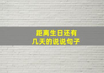 距离生日还有几天的说说句子