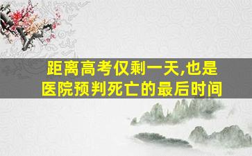 距离高考仅剩一天,也是医院预判死亡的最后时间