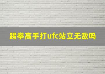 踢拳高手打ufc站立无敌吗