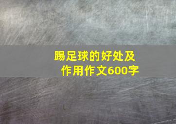 踢足球的好处及作用作文600字