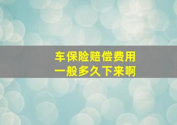 车保险赔偿费用一般多久下来啊