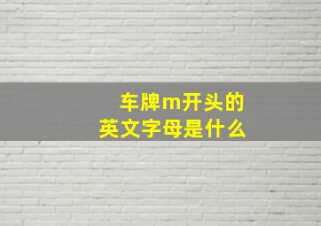 车牌m开头的英文字母是什么