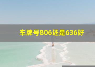 车牌号806还是636好