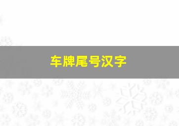 车牌尾号汉字