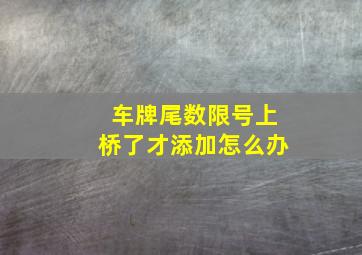 车牌尾数限号上桥了才添加怎么办