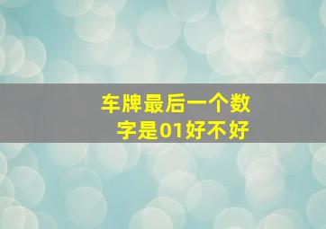 车牌最后一个数字是01好不好