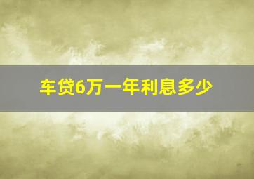 车贷6万一年利息多少