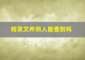 转发文件别人能查到吗