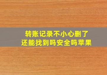 转账记录不小心删了还能找到吗安全吗苹果