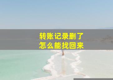 转账记录删了怎么能找回来