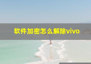 软件加密怎么解除vivo