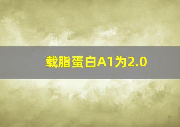 载脂蛋白A1为2.0