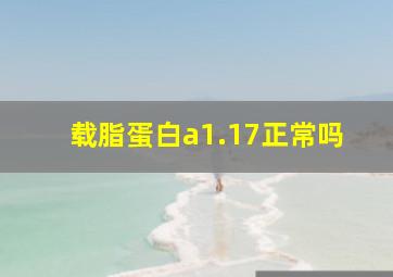 载脂蛋白a1.17正常吗