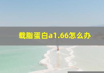 载脂蛋白a1.66怎么办