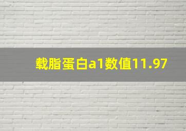 载脂蛋白a1数值11.97