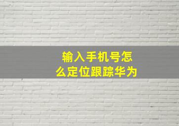 输入手机号怎么定位跟踪华为