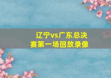 辽宁vs广东总决赛第一场回放录像